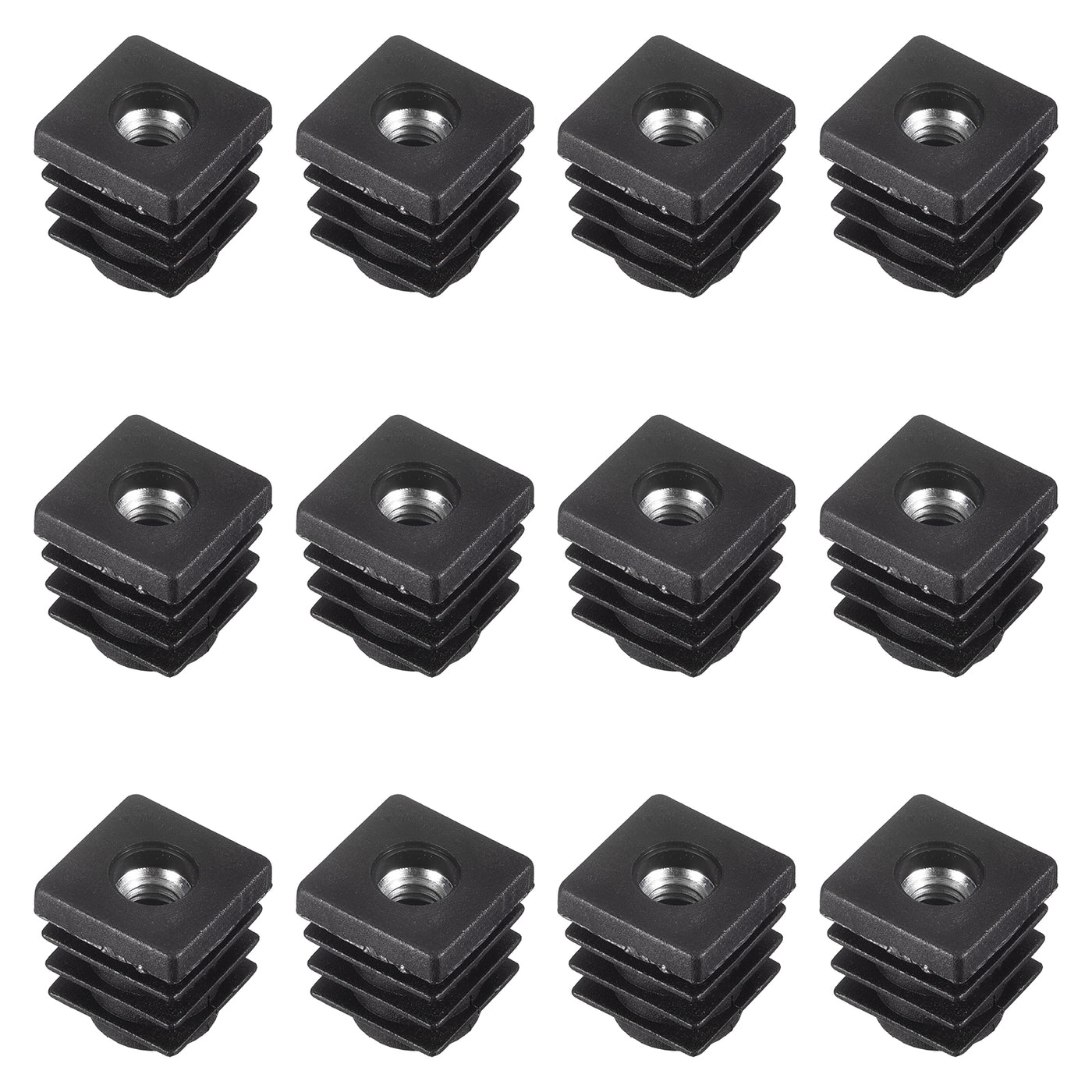 uxcell Uxcell 12Pcs 0.59"x0.59" Caster Insert with Thread, Square M6 Thread for Furniture