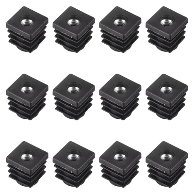 Harfington Uxcell 12Pcs 0.59"x0.59" Caster Insert with Thread, Square M6 Thread for Furniture