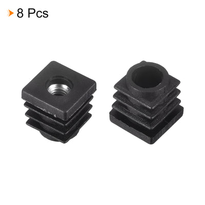 Harfington Uxcell 8Pcs 0.59"x0.59" Caster Insert with Thread, Square M6 Thread for Furniture