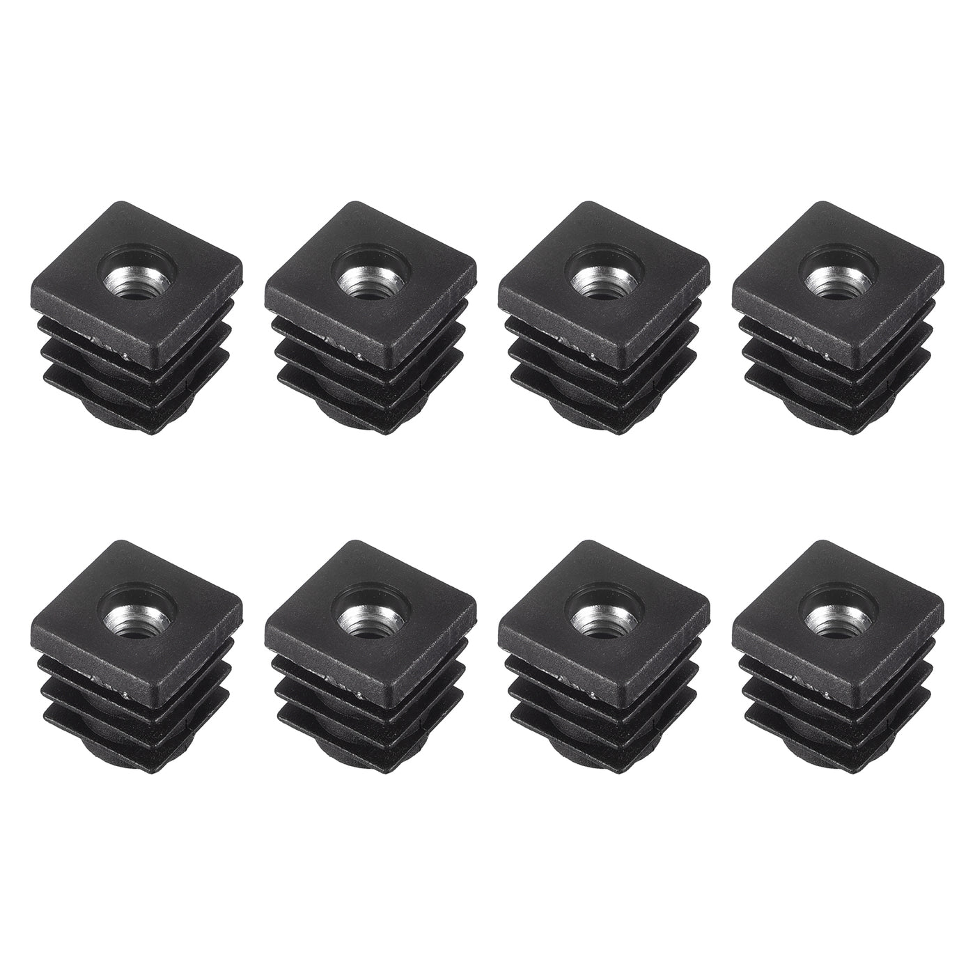 uxcell Uxcell 8Pcs 0.59"x0.59" Caster Insert with Thread, Square M6 Thread for Furniture