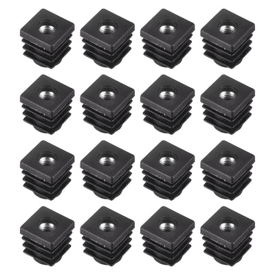 Harfington Uxcell 16Pcs 0.59"x0.59" Caster Insert with Thread, Square M6 Thread for Furniture