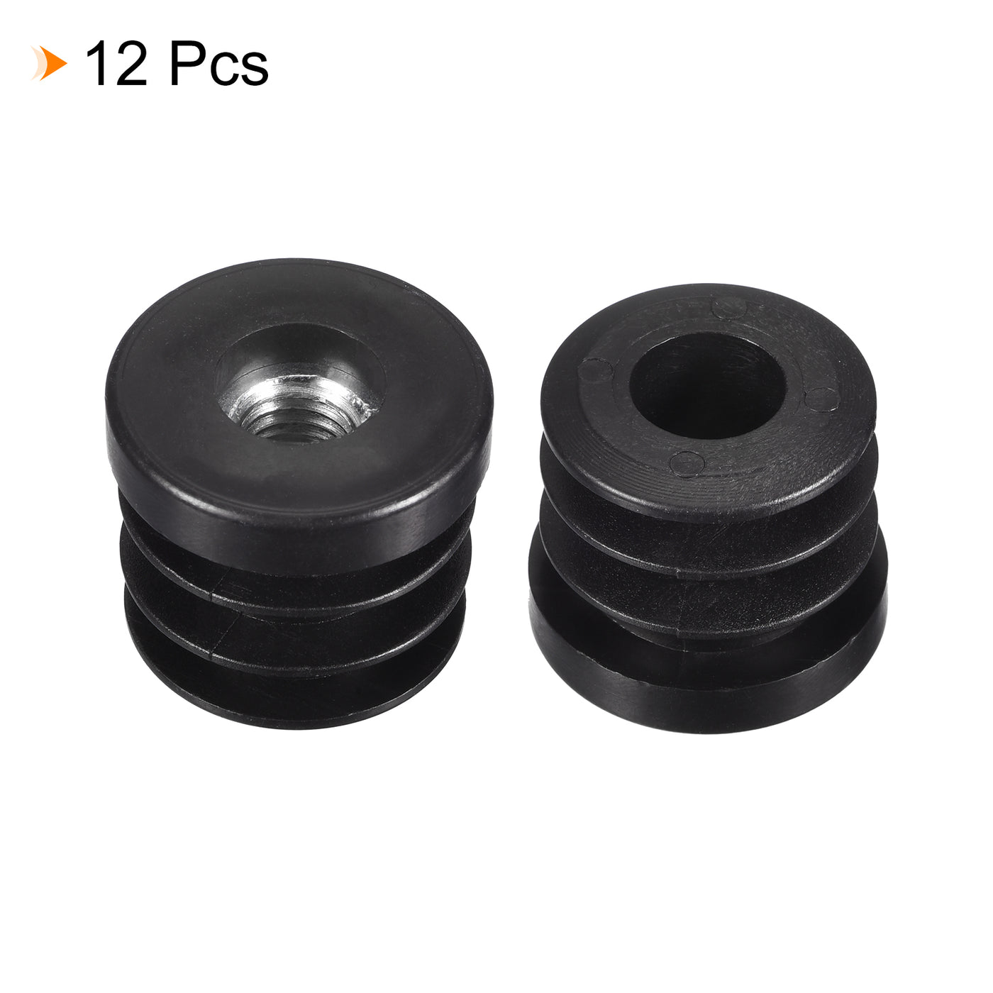 uxcell Uxcell 12Pcs 30mm/1.18" Caster Insert with Thread, Round M10 Thread for Furniture