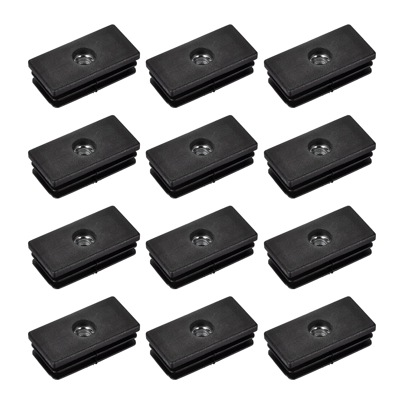 uxcell Uxcell 12Pcs 1.57"x0.79" Caster Insert with Thread, Rectangle M8 Thread for Furniture