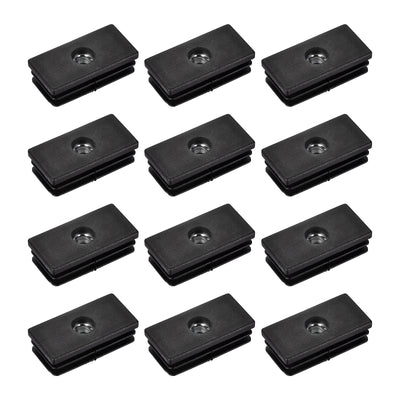 Harfington Uxcell 12Pcs 1.57"x0.79" Caster Insert with Thread, Rectangle M8 Thread for Furniture