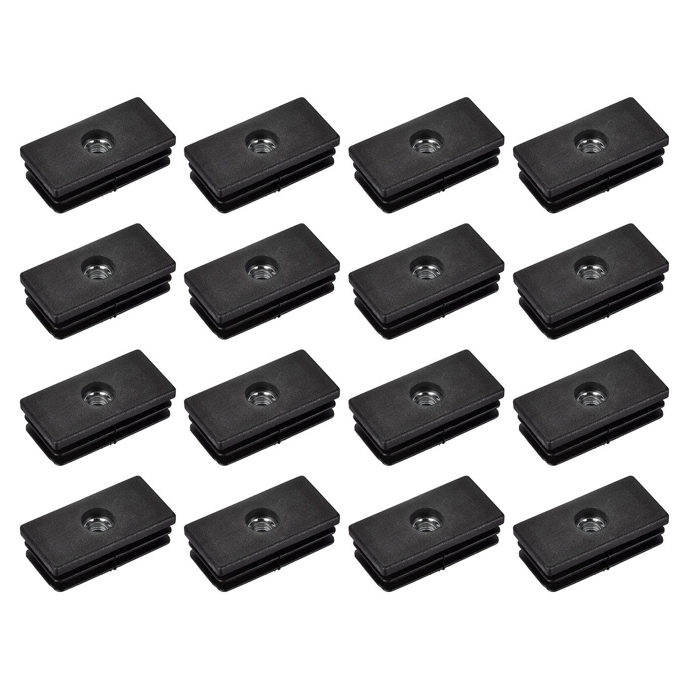 uxcell Uxcell 16Pcs 1.57"x0.79" Caster Insert with Thread, Rectangle M8 Thread for Furniture