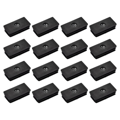 Harfington Uxcell 16Pcs 1.57"x0.79" Caster Insert with Thread, Rectangle M8 Thread for Furniture
