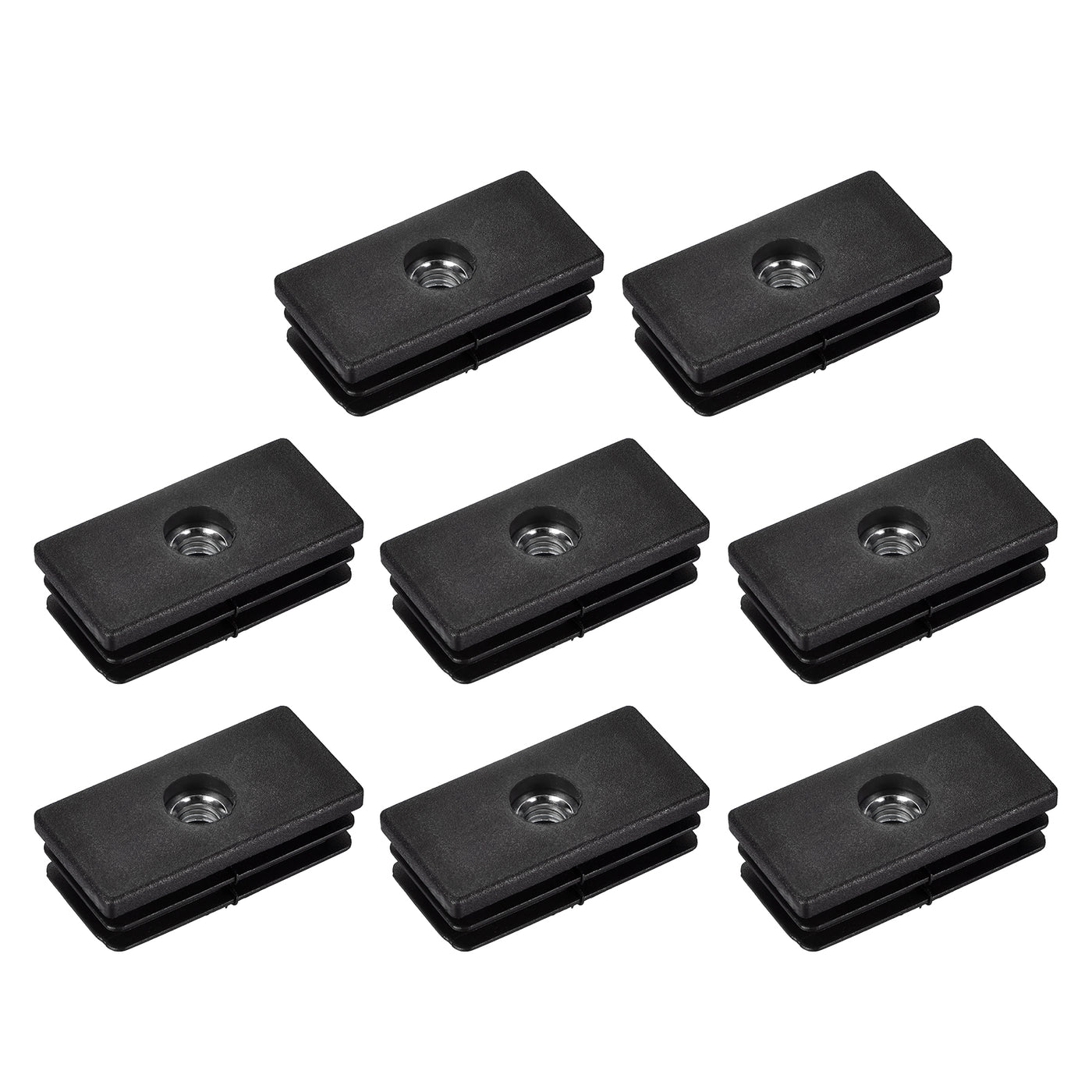 uxcell Uxcell 8Pcs 1.97"x0.98" Caster Insert with Thread, Rectangle M8 Thread for Furniture