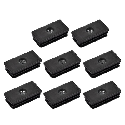 Harfington Uxcell 8Pcs 1.97"x0.98" Caster Insert with Thread, Rectangle M8 Thread for Furniture