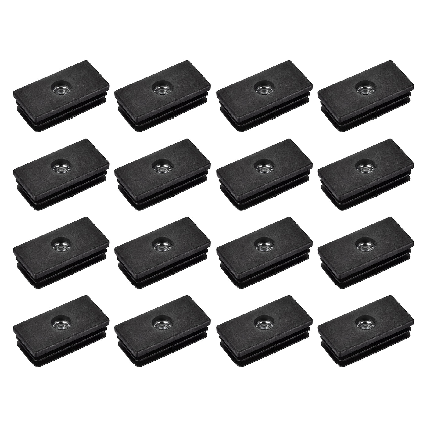 uxcell Uxcell 16Pcs 1.97"x0.98" Caster Insert with Thread, Rectangle M8 Thread for Furniture