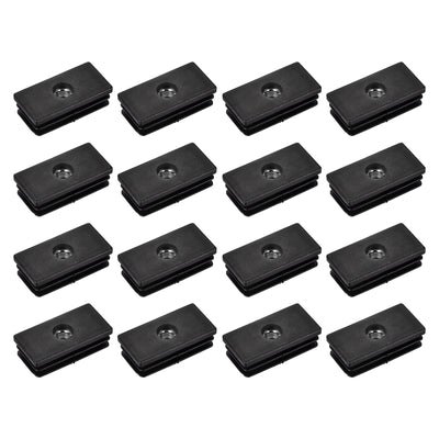 Harfington Uxcell 16Pcs 1.97"x0.98" Caster Insert with Thread, Rectangle M8 Thread for Furniture