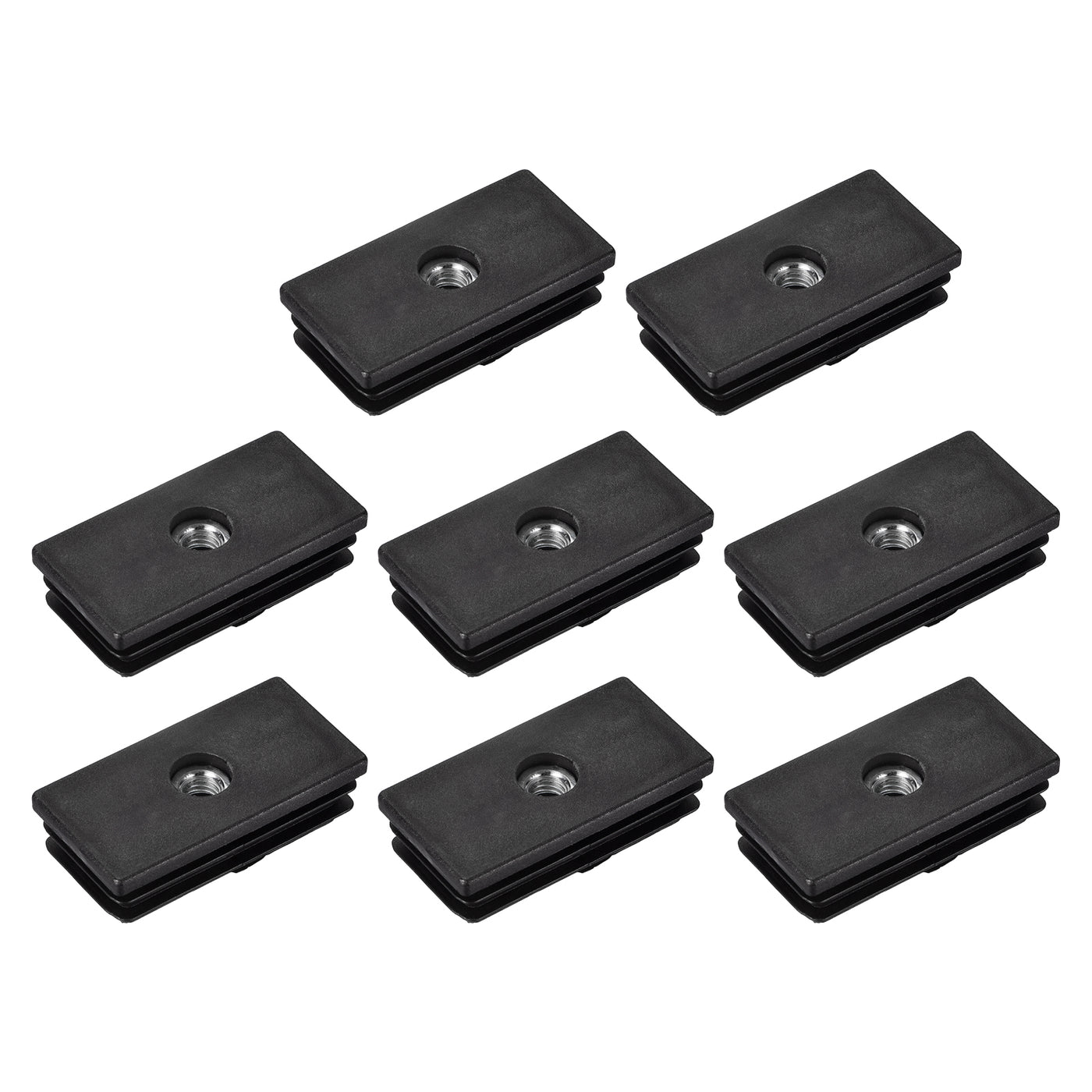 uxcell Uxcell 8Pcs 2.36"x1.18" Caster Insert with Thread, Rectangle M8 Thread for Furniture