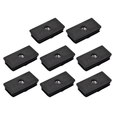 Harfington Uxcell 8Pcs 2.36"x1.18" Caster Insert with Thread, Rectangle M8 Thread for Furniture