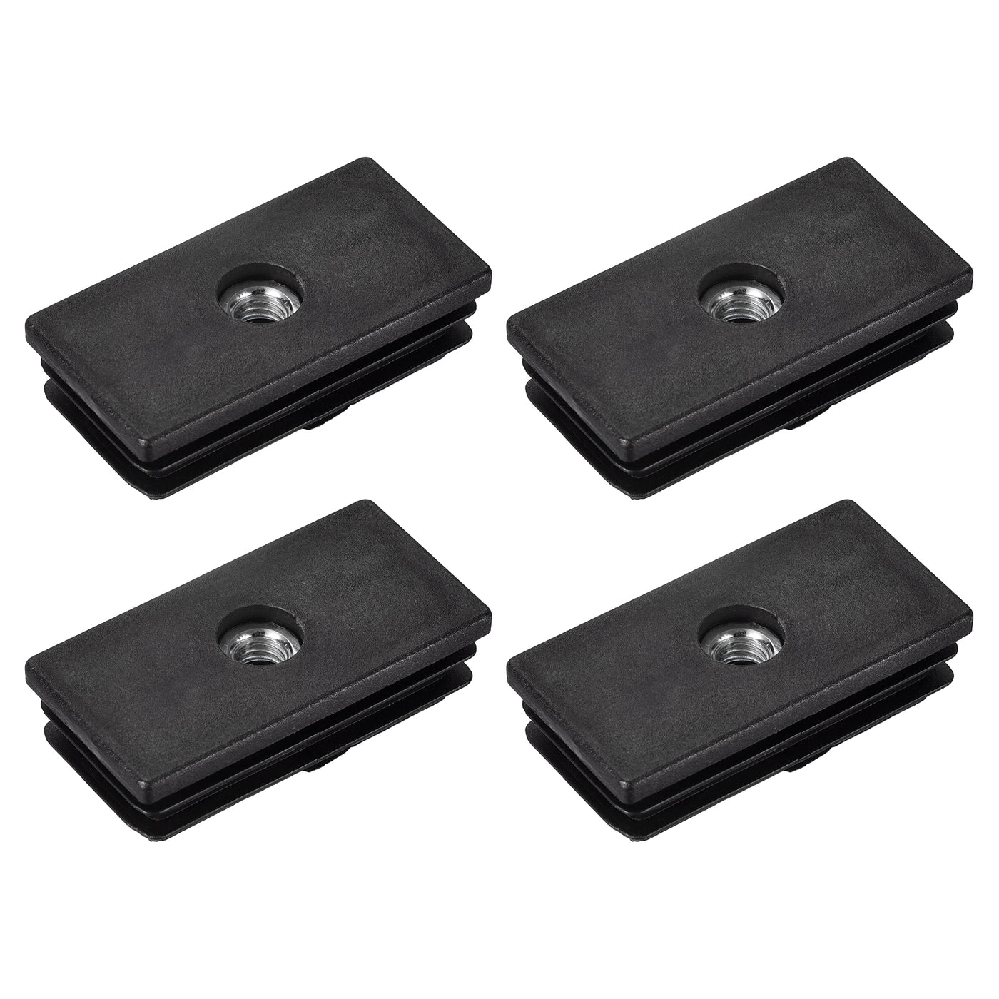 uxcell Uxcell 4Pcs 2.36"x1.18" Caster Insert with Thread, Rectangle M8 Thread for Furniture