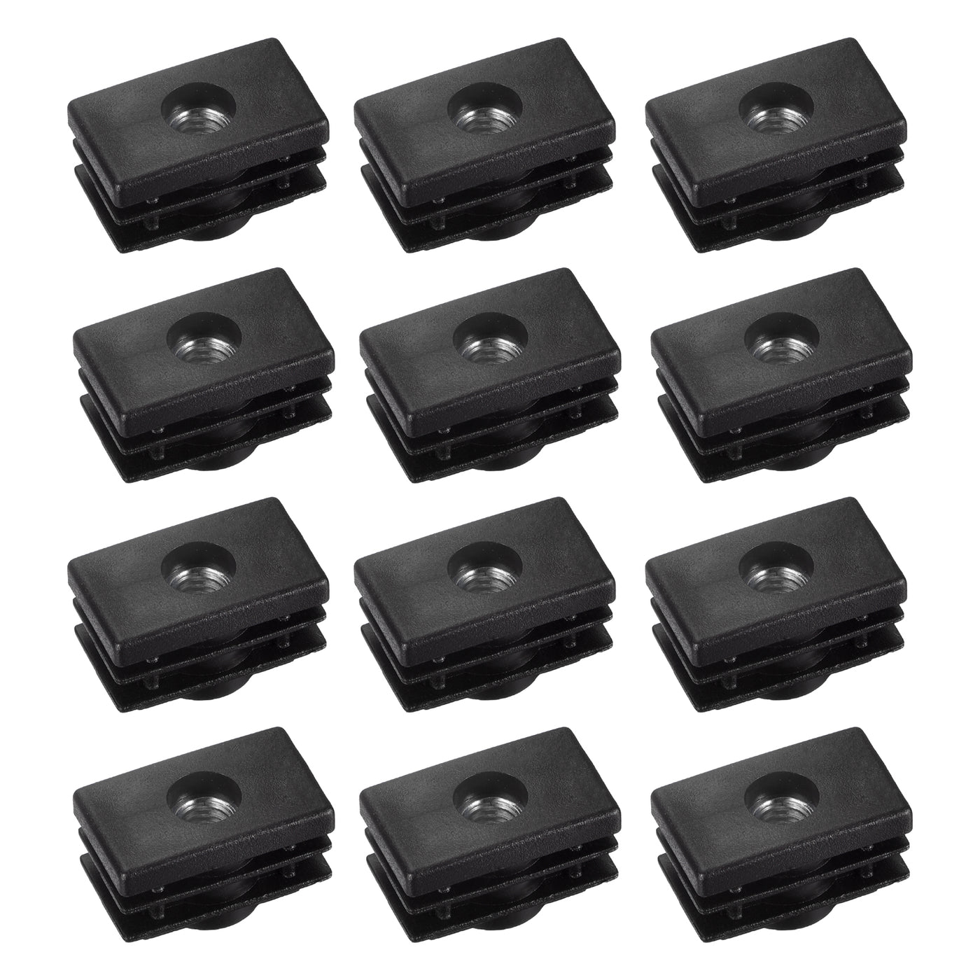 uxcell Uxcell 12Pcs 0.98"x0.59" Caster Insert with Thread, Rectangle M6 Thread for Furniture