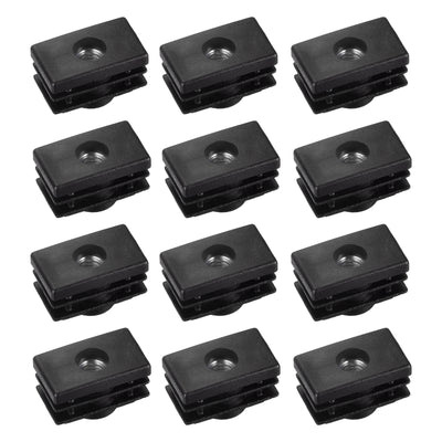 Harfington Uxcell 12Pcs 0.98"x0.59" Caster Insert with Thread, Rectangle M6 Thread for Furniture