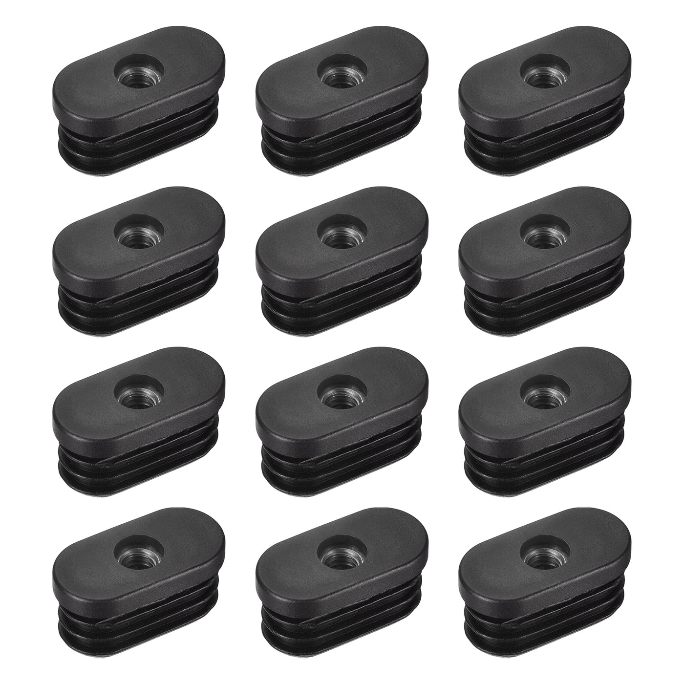 uxcell Uxcell 12Pcs 1.57"x0.79" Caster Insert with Thread, Oval M8 Thread for Furniture