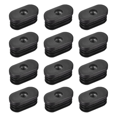 Harfington Uxcell 12Pcs 1.57"x0.79" Caster Insert with Thread, Oval M8 Thread for Furniture