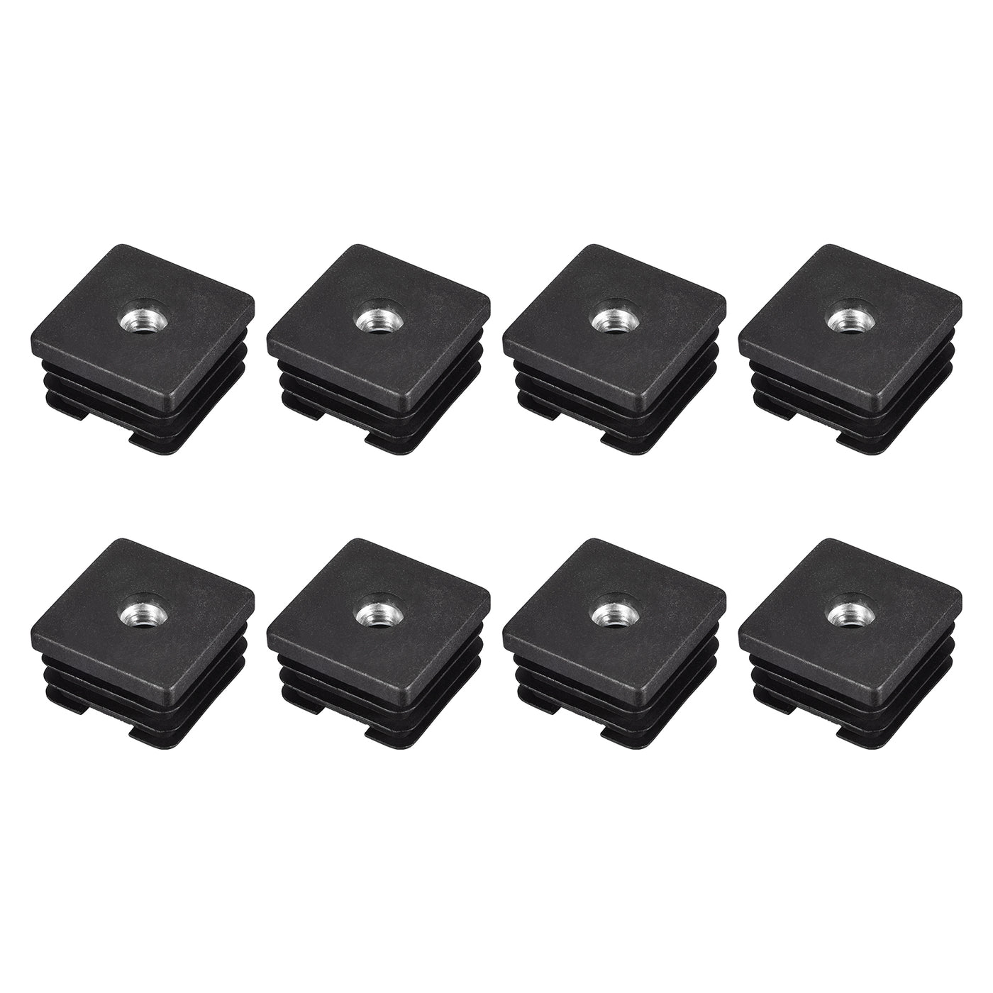 uxcell Uxcell 8Pcs 1.38"x1.38" Caster Insert with Thread, Square M8 Thread for Furniture