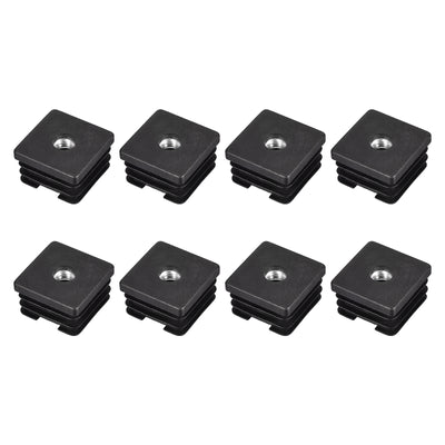 Harfington Uxcell 8Pcs 1.38"x1.38" Caster Insert with Thread, Square M8 Thread for Furniture