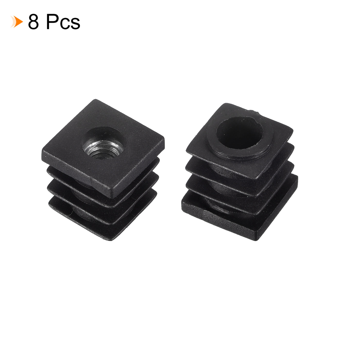 uxcell Uxcell 8Pcs 0.63"x0.63" Caster Insert with Thread, Square M6 Thread for Furniture