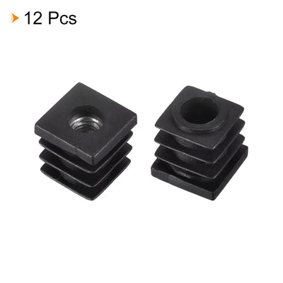 Harfington Uxcell 12Pcs 0.63"x0.63" Caster Insert with Thread, Square M6 Thread for Furniture