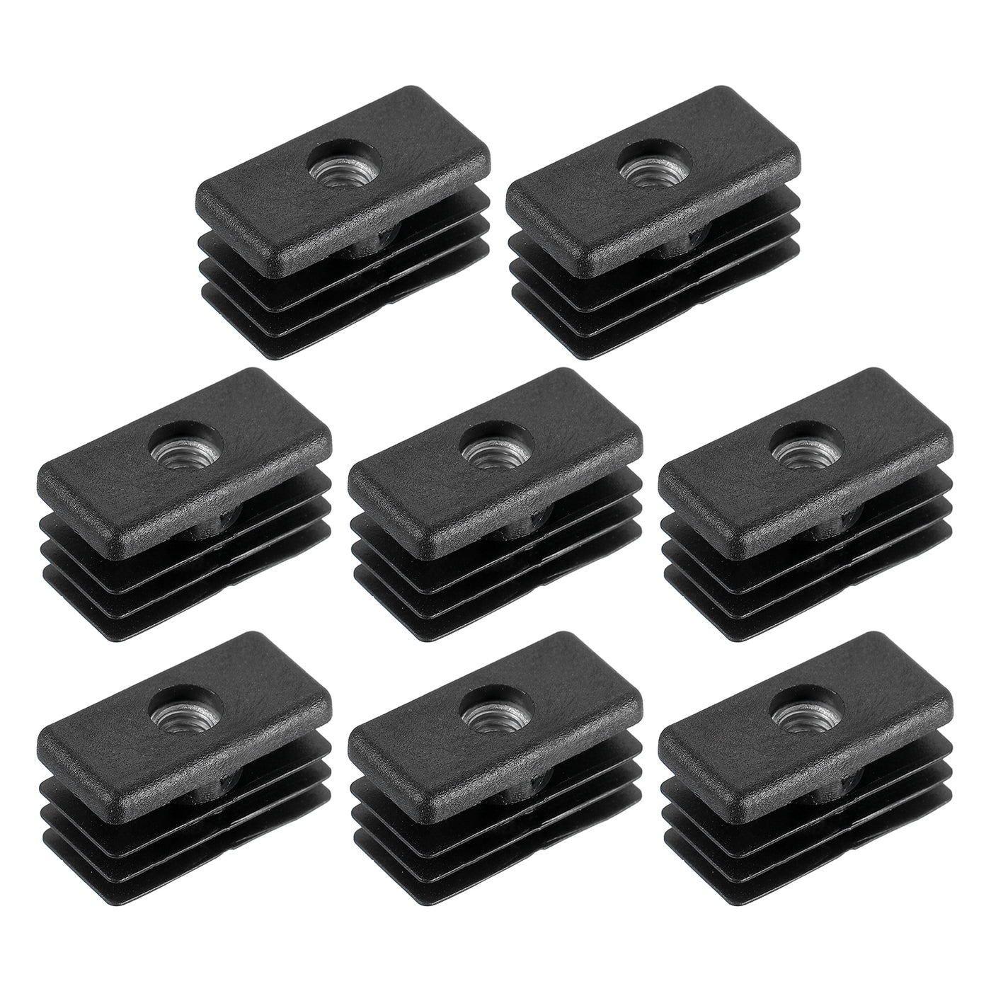 uxcell Uxcell 8Pcs 1.18"x0.59" Caster Insert with Thread, Rectangle M6 Thread for Furniture