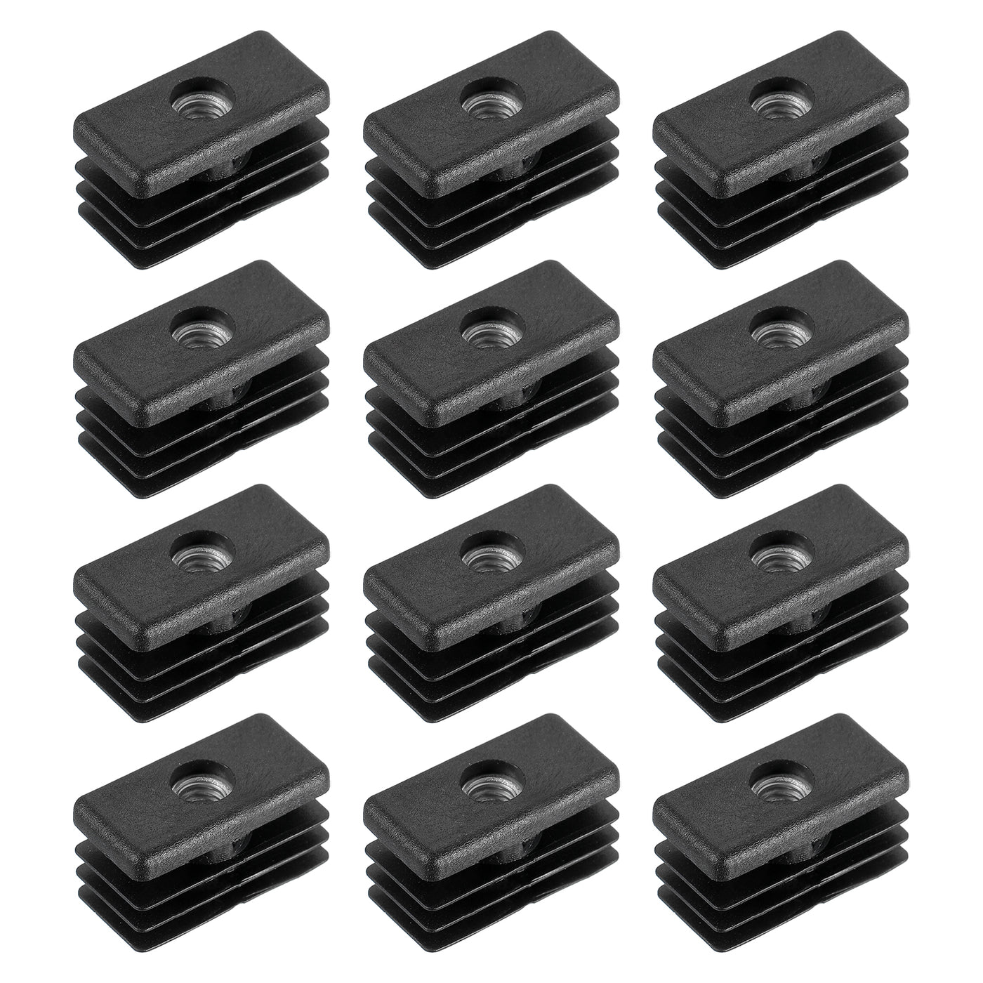 uxcell Uxcell 12Pcs 1.18"x0.59" Caster Insert with Thread, Rectangle M6 Thread for Furniture