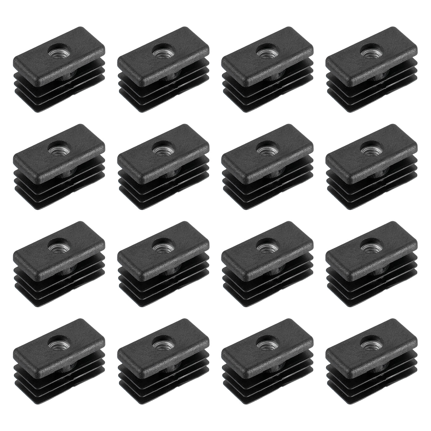 uxcell Uxcell 16Pcs 1.18"x0.59" Caster Insert with Thread, Rectangle M6 Thread for Furniture