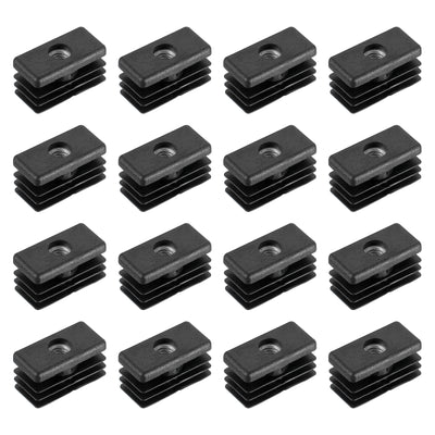 Harfington Uxcell 16Pcs 1.18"x0.59" Caster Insert with Thread, Rectangle M6 Thread for Furniture