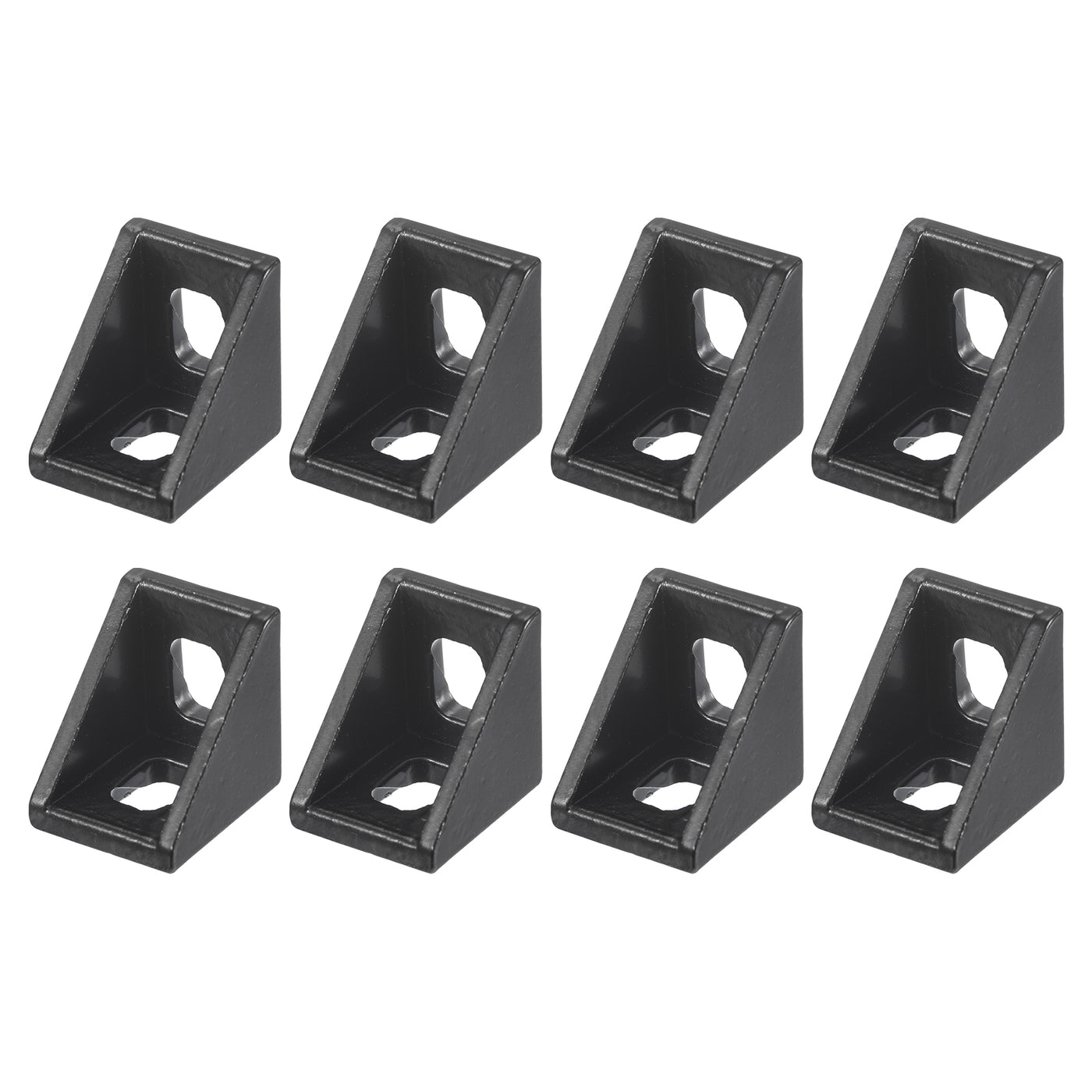 uxcell Uxcell 8Pcs Inside Corner Bracket Gusset, 20x20x17mm 2020 Angle Connectors for 2020 Series Aluminum Extrusion Profile Black