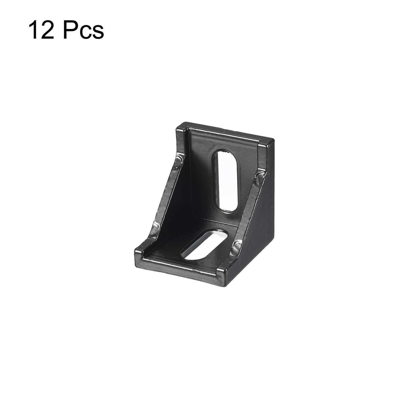 uxcell Uxcell 12Pcs Inside Corner Bracket Gusset, 38x38x35mm 4040 Angle Connectors for 4040 Series Aluminum Extrusion Profile Black