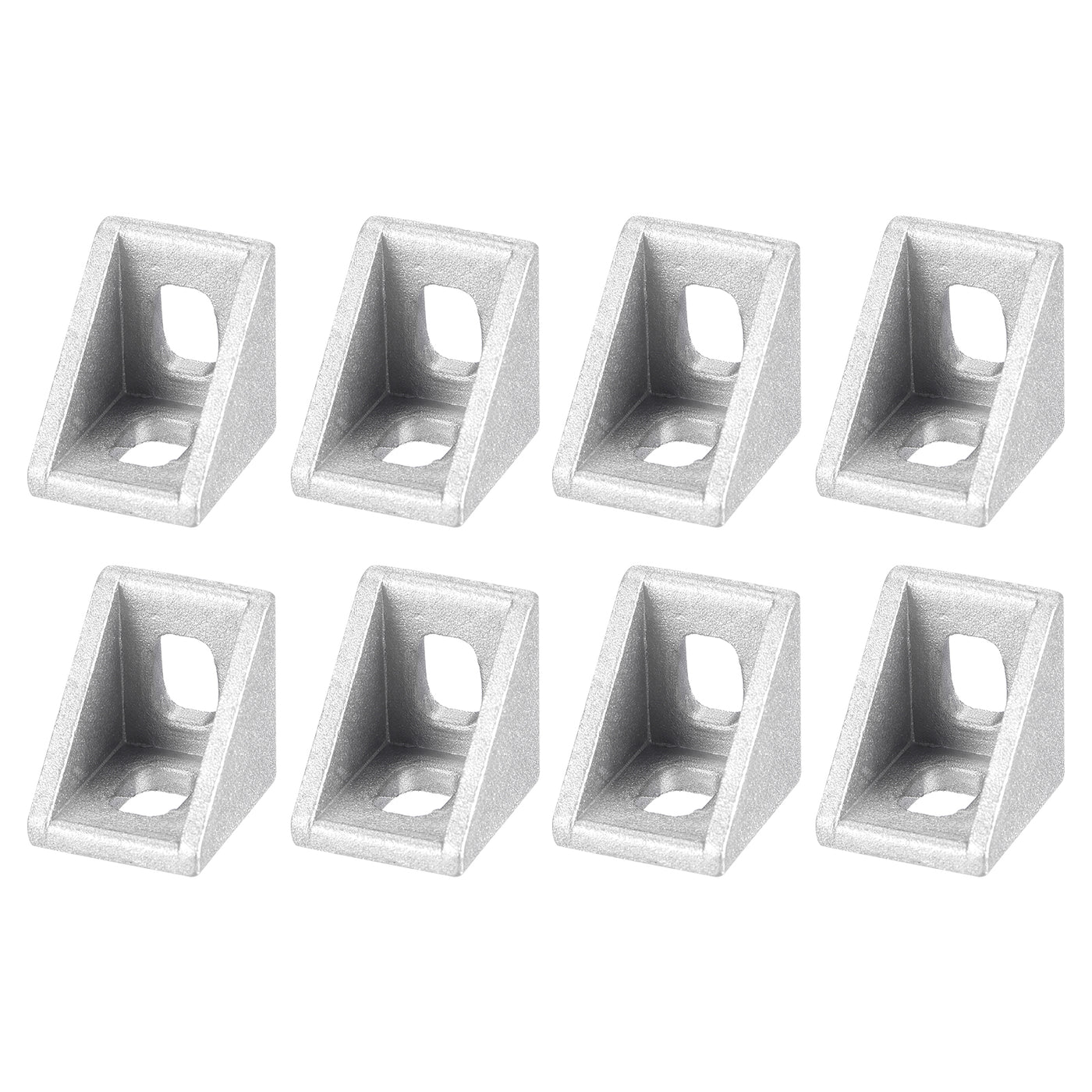 uxcell Uxcell 8Pcs Inside Corner Bracket Gusset, 20x20x17mm 2020 Angle Connectors for 2020 Series Aluminum Extrusion Profile Silver
