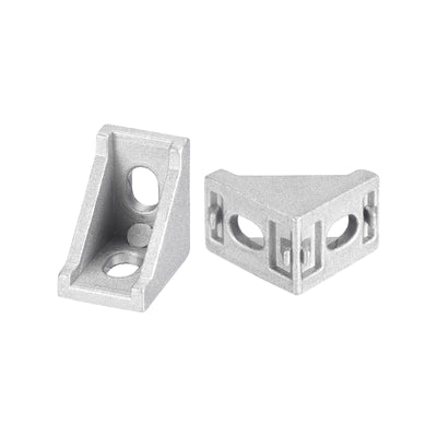 Harfington Uxcell 8Pcs Inside Corner Bracket Gusset, 28x28x20mm 2028 Angle Connectors for 2020 Series Aluminum Extrusion Profile Silver