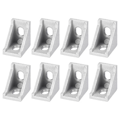 Harfington Uxcell 8Pcs Inside Corner Bracket Gusset, 28x28x20mm 2028 Angle Connectors for 2020 Series Aluminum Extrusion Profile Silver