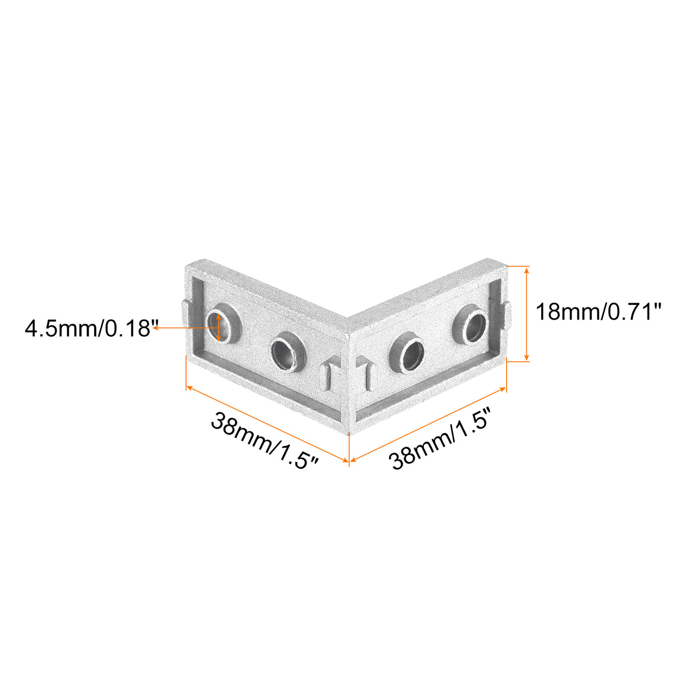 uxcell Uxcell 8Pcs Inside Corner Bracket Gusset, 38x38x18mm 2040 Angle Connectors for 2020/2040 Series Aluminum Extrusion Profile Silver