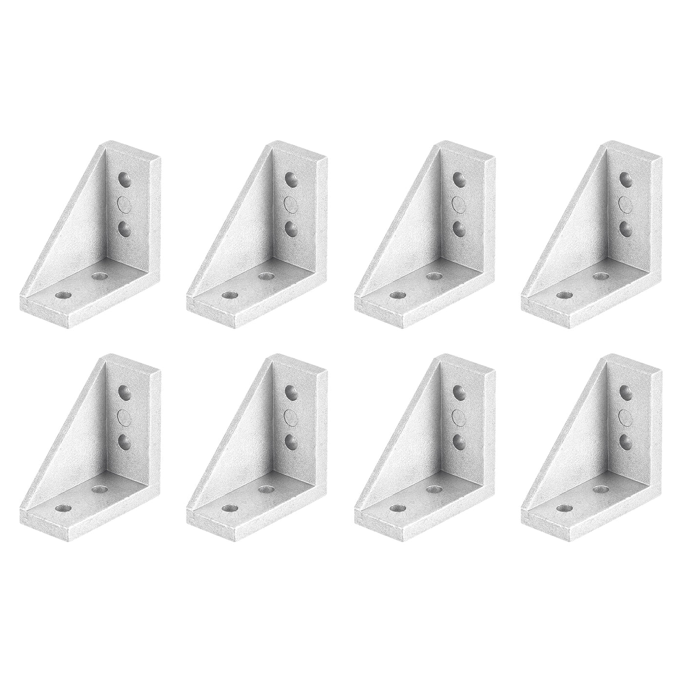 uxcell Uxcell 8Pcs Inside Corner Bracket Gusset, 38x38x18mm 2040 Angle Connectors for 2020/2040 Series Aluminum Extrusion Profile Silver
