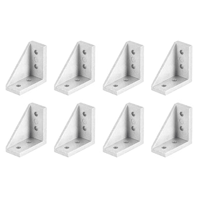 Harfington Uxcell 8Pcs Inside Corner Bracket Gusset, 38x38x18mm 2040 Angle Connectors for 2020/2040 Series Aluminum Extrusion Profile Silver