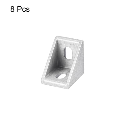 Harfington Uxcell 8Pcs Inside Corner Bracket Gusset, 30x30x24mm 2430 Angle Connectors for 2040/4040/8080 Series Aluminum Extrusion Profile Silver