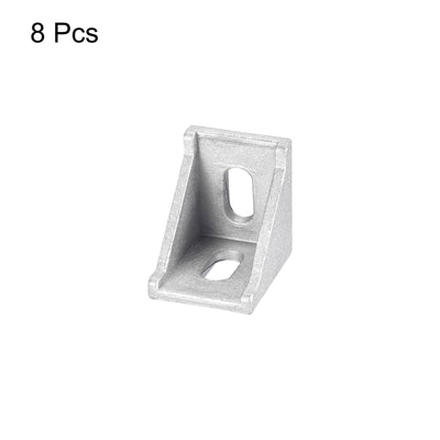 Harfington Uxcell 8Pcs Inside Corner Bracket Gusset, 35x35x29mm 3030 Angle Connectors for 3030/3060 Series Aluminum Extrusion Profile Silver