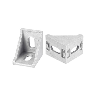 Harfington Uxcell 8Pcs Inside Corner Bracket Gusset, 35x35x29mm 3030 Angle Connectors for 3030/3060 Series Aluminum Extrusion Profile Silver
