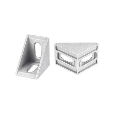 Harfington Uxcell 8Pcs Inside Corner Bracket Gusset, 40x40x30mm 3040 Angle Connectors for 3030/3060 Series Aluminum Extrusion Profile Silver