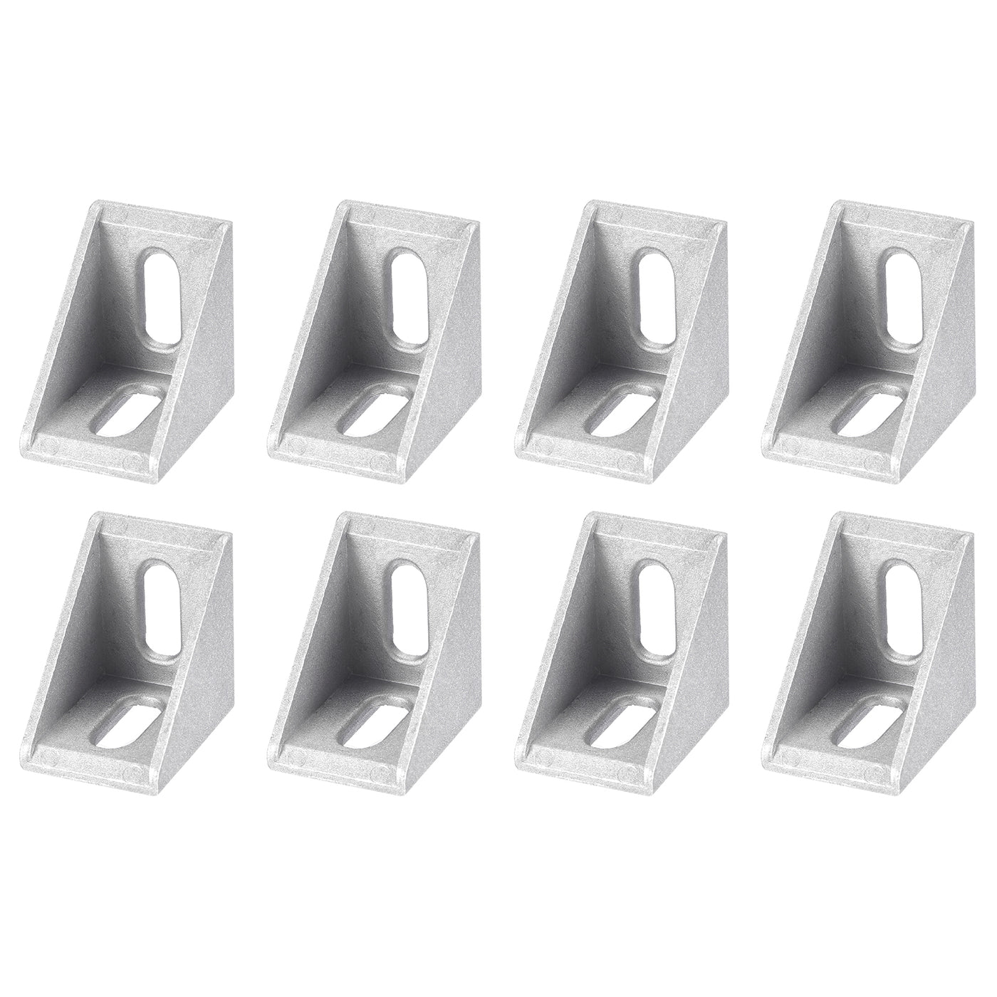 uxcell Uxcell 8Pcs Inside Corner Bracket Gusset, 40x40x30mm 3040 Angle Connectors for 3030/3060 Series Aluminum Extrusion Profile Silver