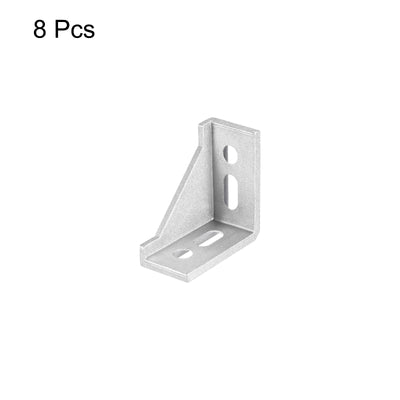 Harfington Uxcell 8Pcs Inside Corner Bracket Gusset, 58x58x29mm 3060 Angle Connectors for 3030/3060 Series Aluminum Extrusion Profile Silver