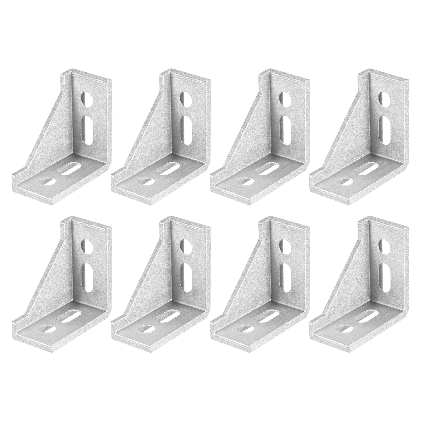 uxcell Uxcell 8Pcs Inside Corner Bracket Gusset, 58x58x29mm 3060 Angle Connectors for 3030/3060 Series Aluminum Extrusion Profile Silver