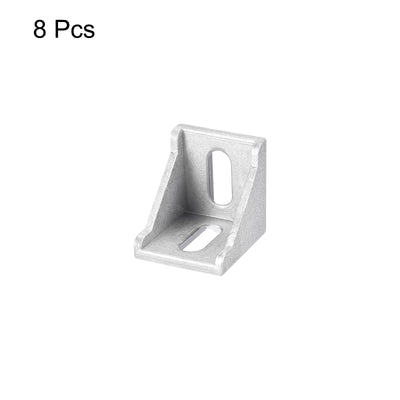 Harfington Uxcell 8Pcs Inside Corner Bracket Gusset, 38x38x35mm 4040 Angle Connectors for 4040/4080 Series Aluminum Extrusion Profile Silver