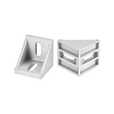 Harfington Uxcell 8Pcs Inside Corner Bracket Gusset, 42x42x41mm 4545 Angle Connectors for 4545/5050 Series Aluminum Extrusion Profile Silver