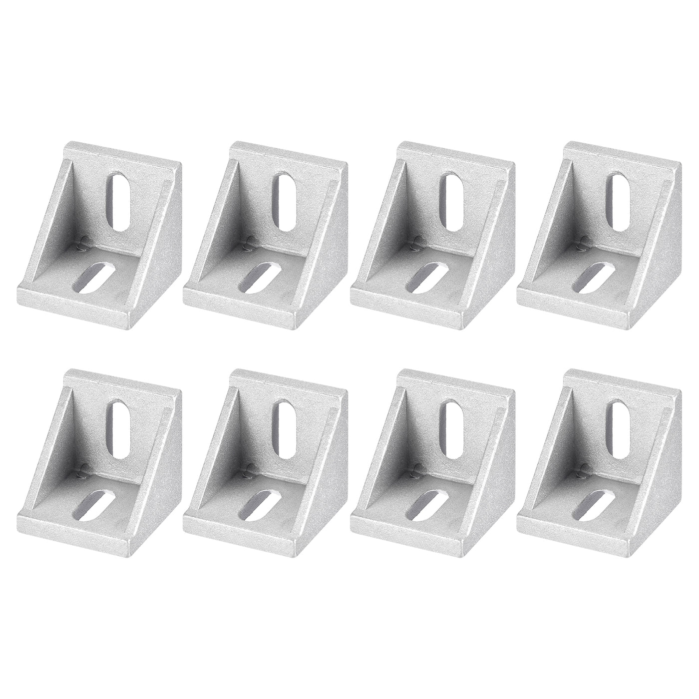 uxcell Uxcell 8Pcs Inside Corner Bracket Gusset, 42x42x41mm 4545 Angle Connectors for 4545/5050 Series Aluminum Extrusion Profile Silver