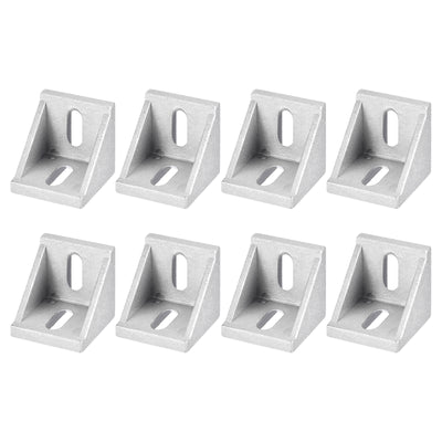 Harfington Uxcell 8Pcs Inside Corner Bracket Gusset, 42x42x41mm 4545 Angle Connectors for 4545/5050 Series Aluminum Extrusion Profile Silver