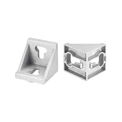 Harfington Uxcell 8Pcs Inside Corner Bracket Gusset, 42x42x43mm 4545 Angle Connectors for 4545/5050 Series Aluminum Extrusion Profile Silver