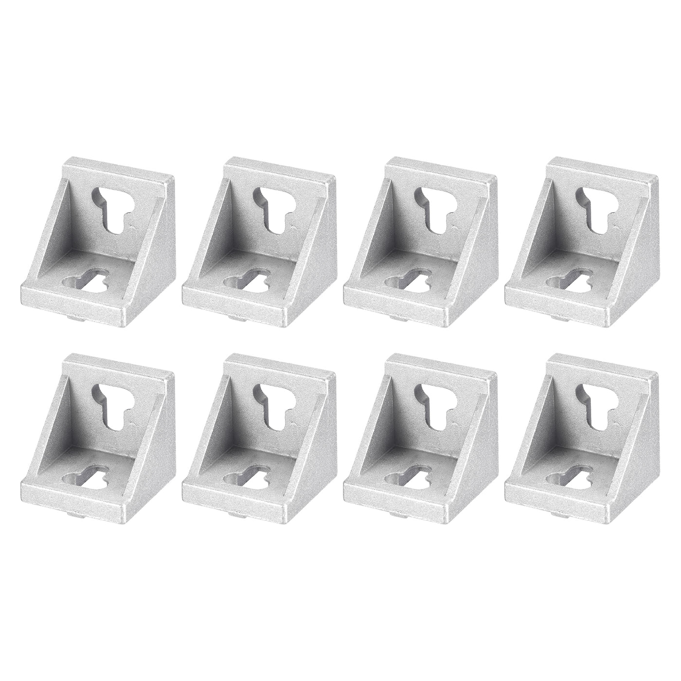uxcell Uxcell 8Pcs Inside Corner Bracket Gusset, 42x42x43mm 4545 Angle Connectors for 4545/5050 Series Aluminum Extrusion Profile Silver